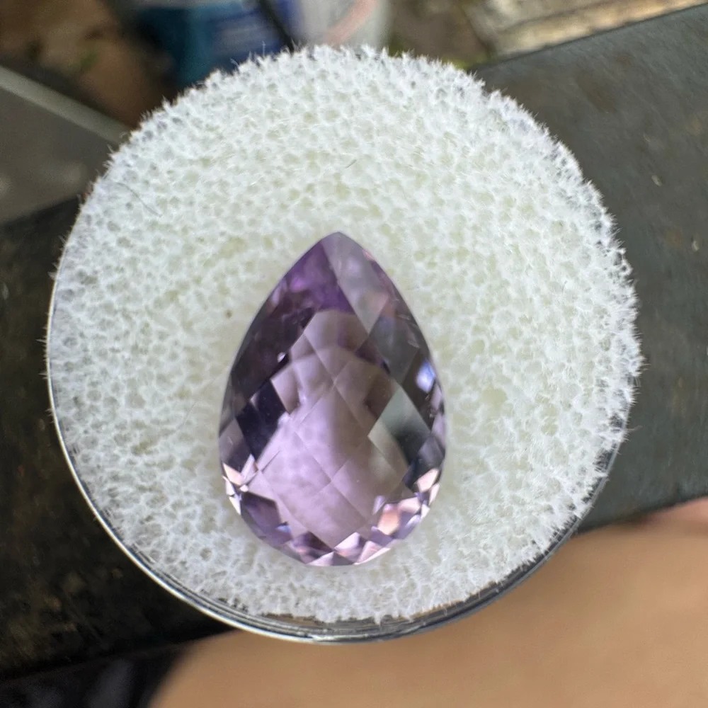 5.25ctw genuine pear amethyst loose in gem jar - Picture 10 of 15